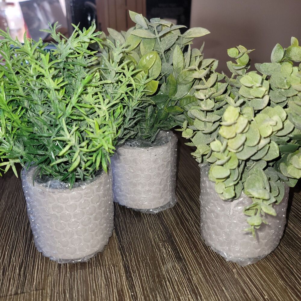 COPY - Set of 3 Small Artificial Potted Plants – Faux Greenery for Home & Offic…